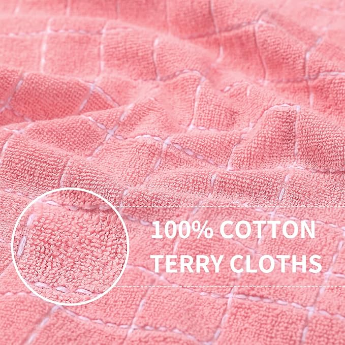 Homaxy 100% Cotton Terry Kitchen Towels, Checkered Designed, Soft and Super - Image 2