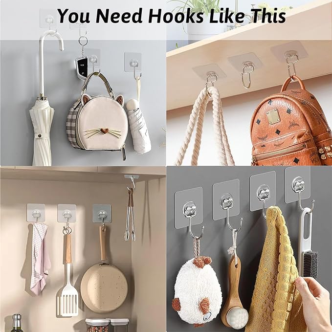 DKHDBD Large Adhesive Hooks, Waterproof Transparent Hooks - Image 5