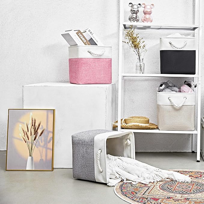 Cube Storage Bins, Collapsible Fabric Storage Cubes Bins, 11 Inch Cube Storage - Image 5