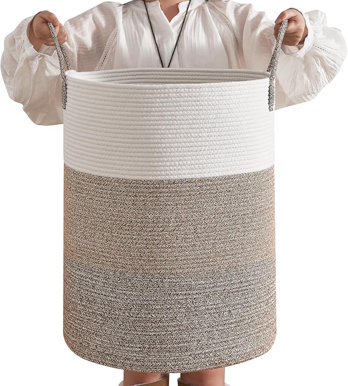 CLHMILY&Z 80L Laundry Basket Round Storage Rope Basket by ClhmilyZ
