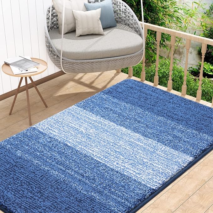 Kitinjoy Indoor Outdoor Door Mat, 48x32 Non-Slip Absorbent Dirt Trapper by Kitinjoy