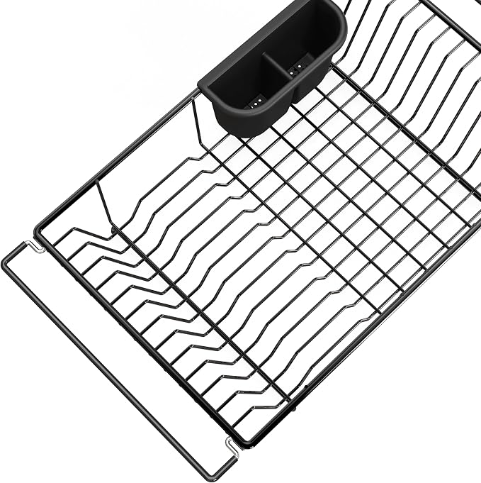 SIMPLE HOUSEWARE Large Over Sink Counter Top Stainless Steel Dish Drainer - Image 7