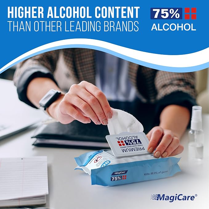 MagiCare 75% Large Alcohol Wipes - Image 2