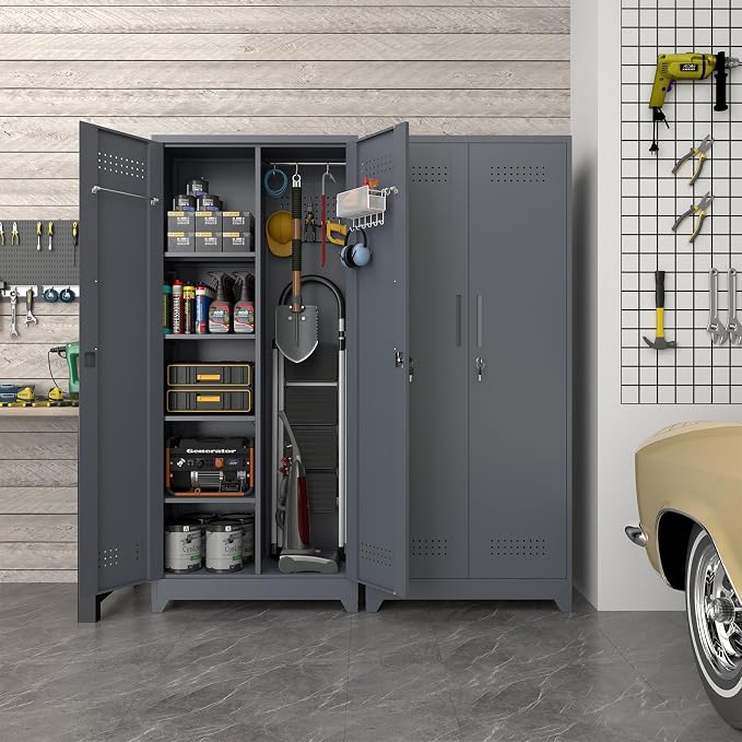 Metal Tool Storage Cabinet, Broom Closet - Image 7