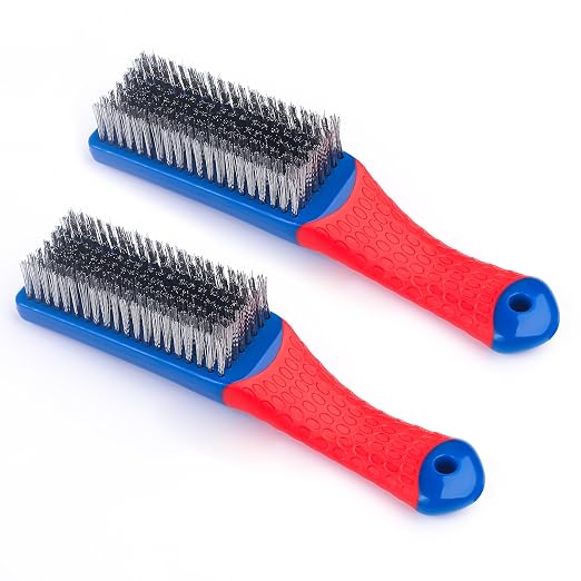 Wire Brushes 2 Pcs Steel Brushes Heavy Duty Carbon Steel and Stainless Steel - Image 3