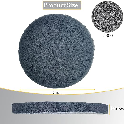 10 Pack 5 Inch 800 Grits Multipurpose Scrubber Scouring Pads Hoop and Loop - Image 2