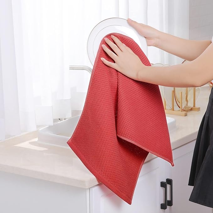 Homaxy 100% Cotton Waffle Weave Kitchen Dish Towels, Ultra Soft Absorbent Quick - Image 4