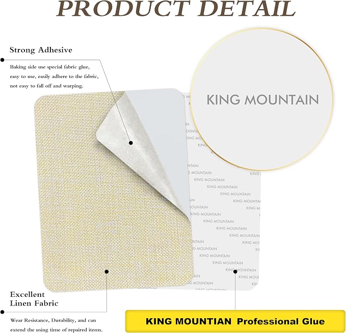 KING MOUNTAIN Coarse Linen Repair Patches, Self-Adhesive Fabric, 8X11 Inch 2 PCS - Image 2