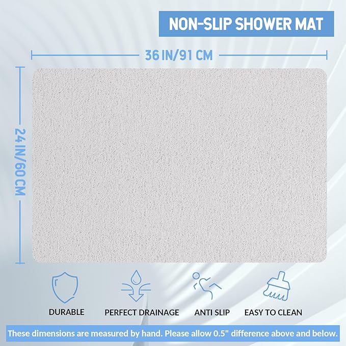 Non-Slip Bathtub Mat, Anti Slip Shower Mat, Fast Drying Bathtub Mats, Foot - Image 2
