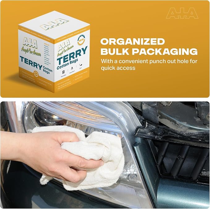 Angel-in-Armor White Terry Cloth Rags – 25lb Bulk Box of 100% Cotton Cleaning - Image 5