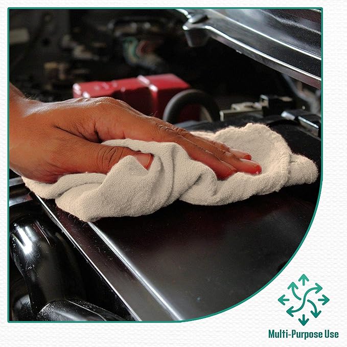 ZUPERIA Cotton Shop Towel – Multipurpose Cleaning Cloths Reusable Shop Rags - Image 3