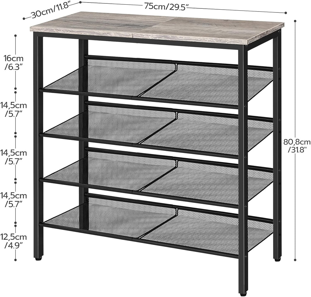 HOOBRO Shoe Rack for Entryway, 5-Tier Shoe Organizer with Adjustable Mesh She...