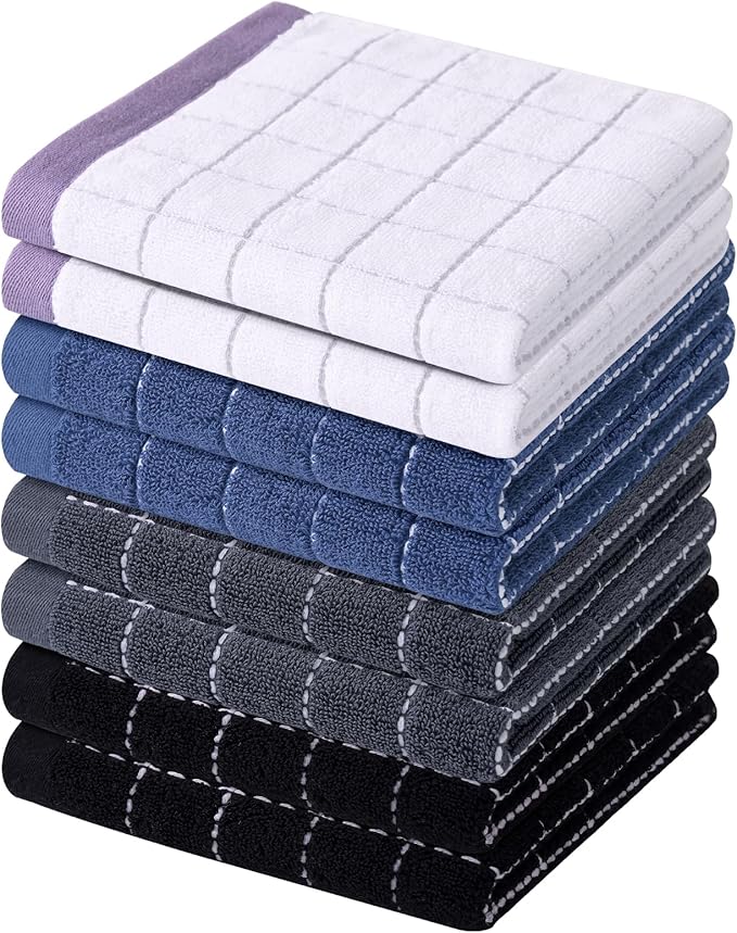 Homaxy 100% Cotton Terry Kitchen Dish Cloths, Ultra Soft and Absorbent Dish by Homaxy
