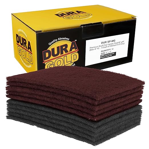 Dura-Gold Premium 6" x 9" Scuff Pads, 5 Each Maroon General Purpose & 5 Each by Dura-Gold
