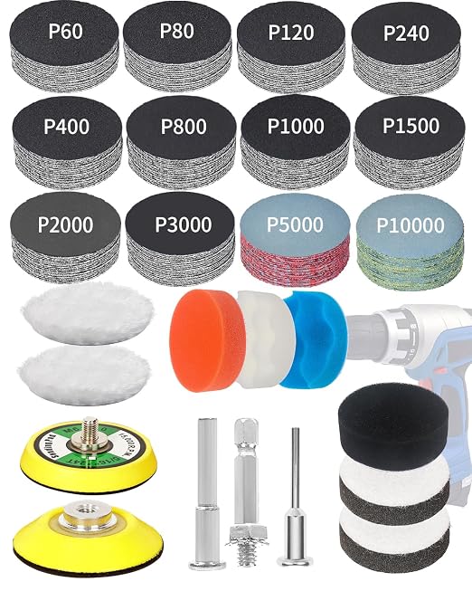 2 Inch Sanding Discs Drill Polishing Kit, Hook & Loop Wet Dry Buffing Pads by ProCarvingDiscManufacturer