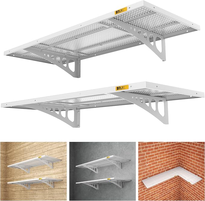 2Pack 1.64x4ft Adjustable Metal Garage Wall Shelving Heavy Duty Garage Storage by Unknown