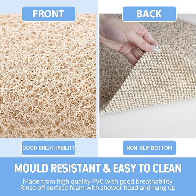 Non-Slip Bathtub Mat, 2 Pack Anti Slip Shower Mat, Fast Drying Bathtub Mats - Image 5