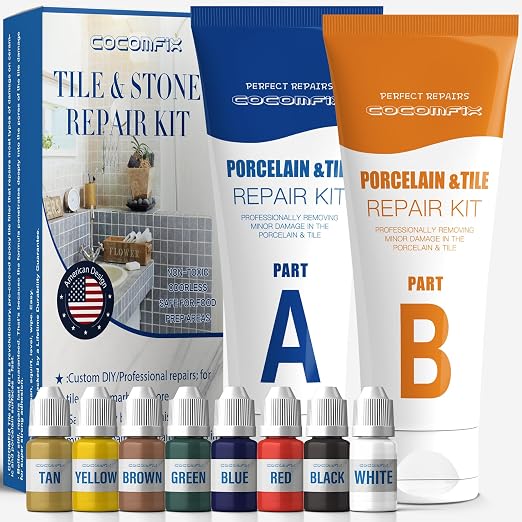 Tile Repair Kit, Ceramic Tile Chip Repair Kit, Porcelain Repair Kit by Cocomfix
