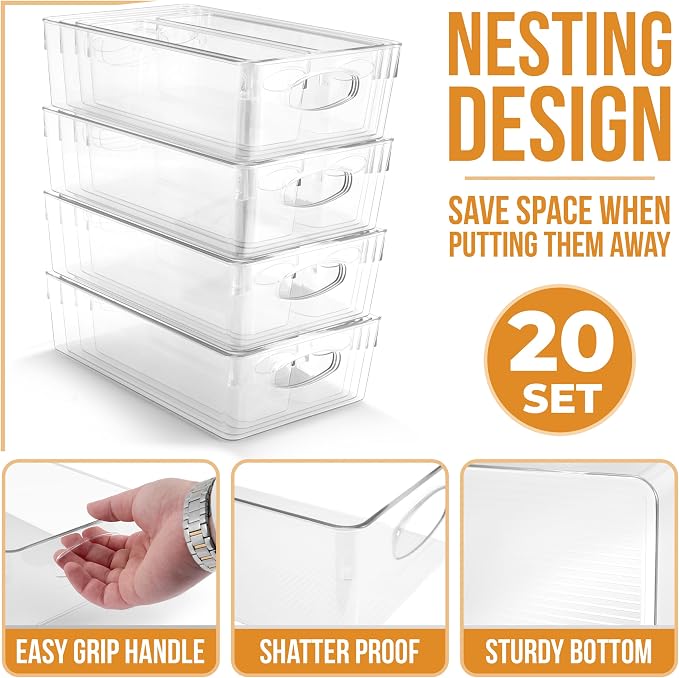 Sorbus Clear Plastic Storage Bins - Image 2