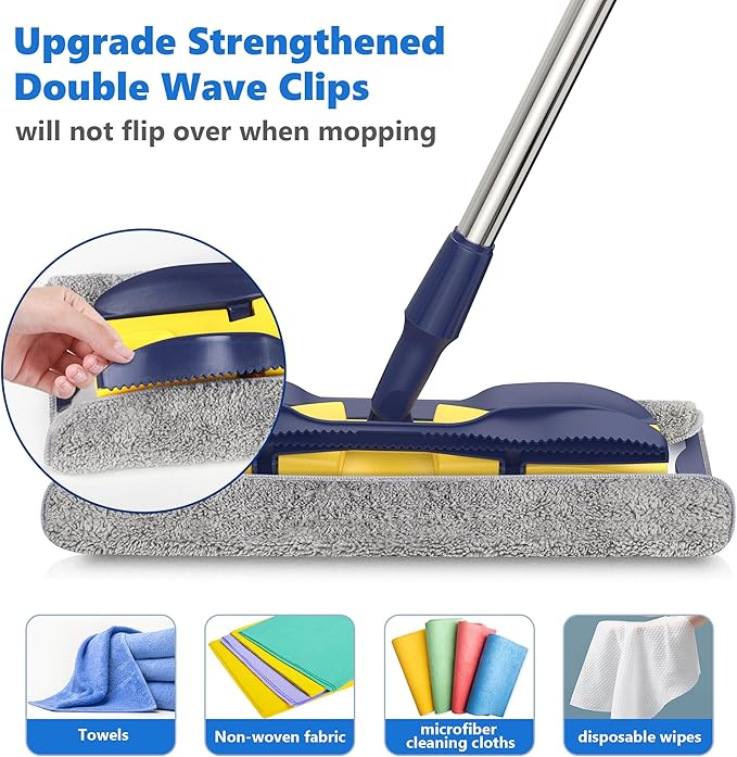 MEXERRIS Microfiber Flat Mop for Hardwood Laminate Tile Floor Cleaning: - Image 2