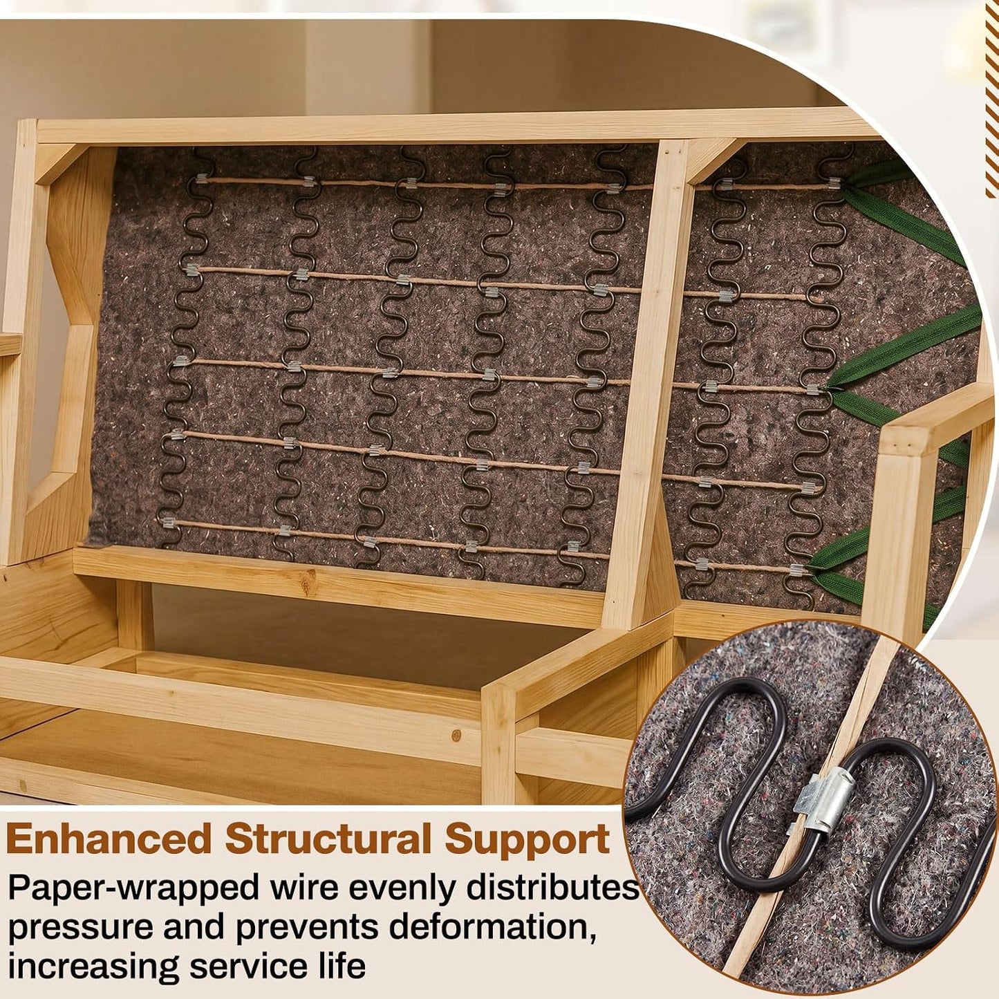 MorningRo Upholstery Spring Repair Kit for Sofa Furniture Include 24" x 6 ft Upholstery Spring Cover Pad and 40 ft Paper Wrapped Wire 9 Gauge with 80 Clips for Sofa Chair Loveseat