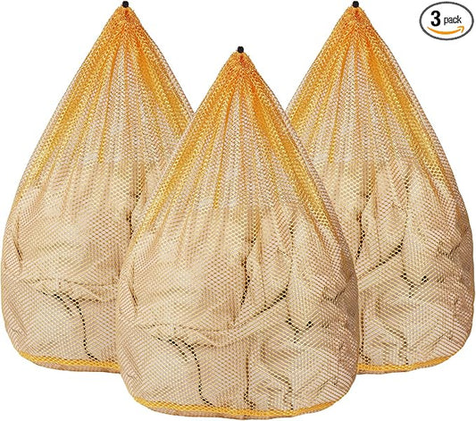 3Pcs Mesh Laundry Bags Washing Machine Mesh Wash Bags Jumbo by OKAKA