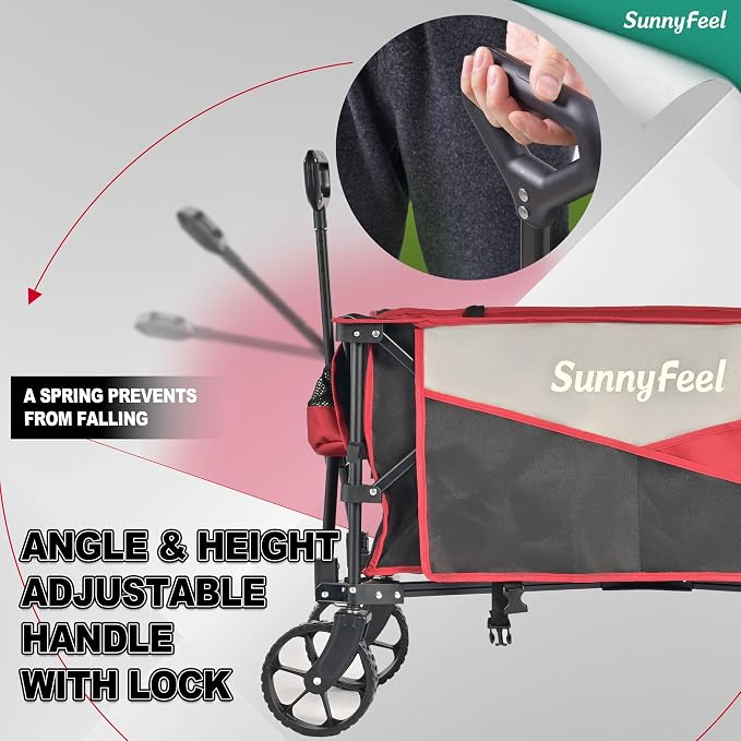 SunnyFeel Heavy Duty Collapsible Outdoor Utility Wagon Cart 400LB Capacity - Image 4
