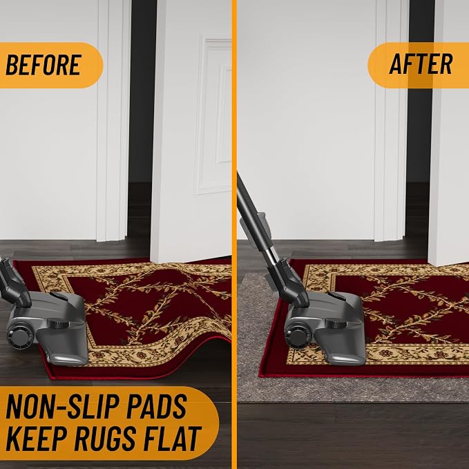 Ottomanson 5' x 8' Non-Slip Rug Pad Gripper 1/4 Inch Thick Dual Surface Felt + - Image 3