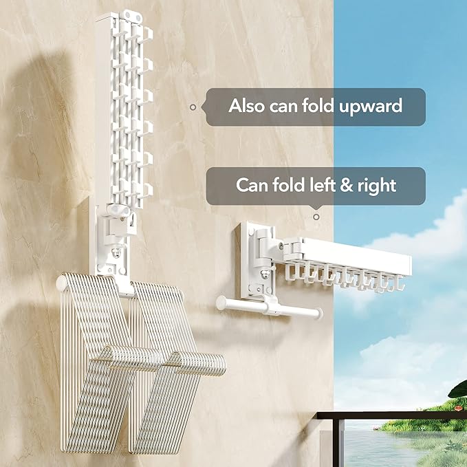 Wall Mounted Clothes Hanger Rack, Clothes Drying Rack, Laundry Drying Rack - Image 7