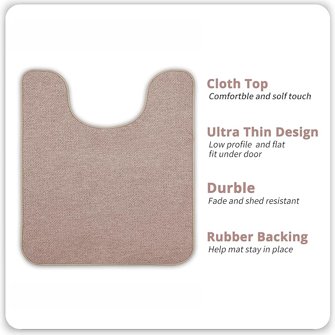 Toilet Rugs U Shaped Bathroom Rug, Machine Washable Non Slip Quick Dry Super - Image 2