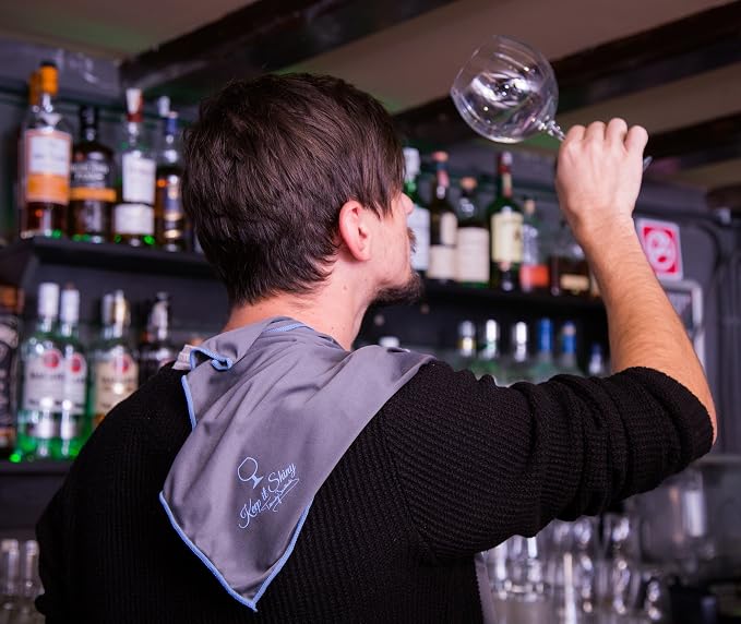 Trendy Bartender Toast to Perfection Microfiber Commercial Grade Glass - Image 5
