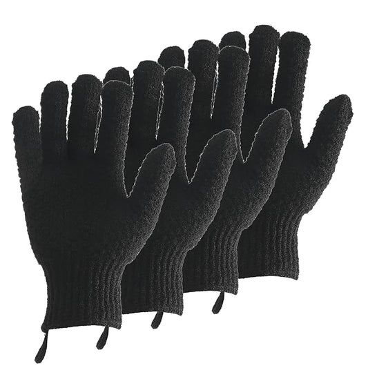 2 Pairs Bath Exfoliating Gloves by cleedy