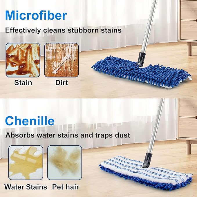Microfiber Dust Mop for Hardwood Floors, Flat Mops for Floor Cleaning, - Image 3