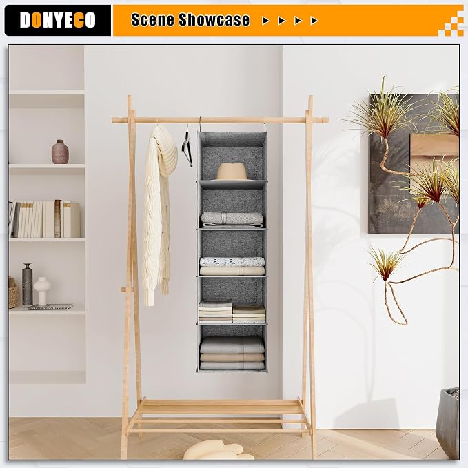 5-Shelf Hanging Storage Closet Organizer, Linen Rv Storage and Organization - Image 4