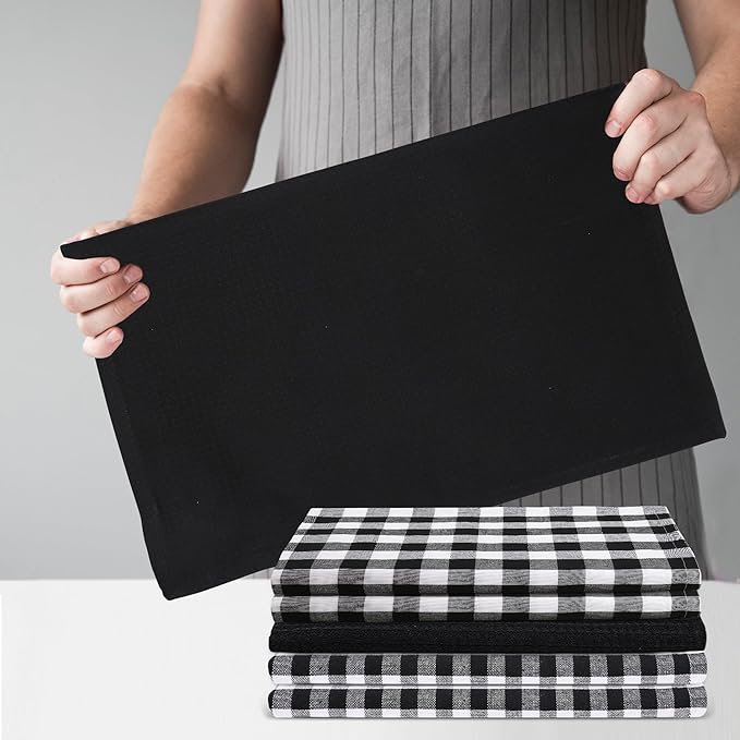 Kitchen Towels Set of 6 Soft Premium Cotton Highly Absorbent Dish Towels 18x28 - Image 7