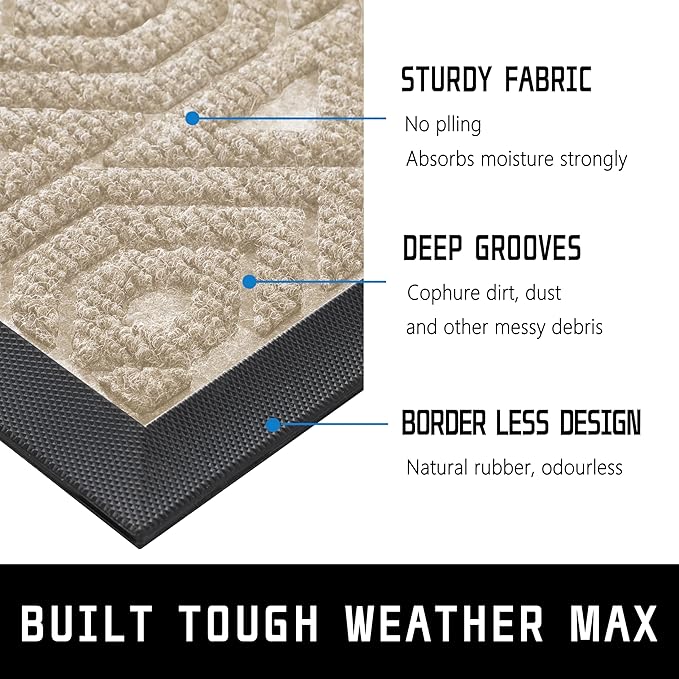 Yimobra Door Mat, Outdoor Indoor Entrance Welcome Mat, Heavy Entry Front Door - Image 5