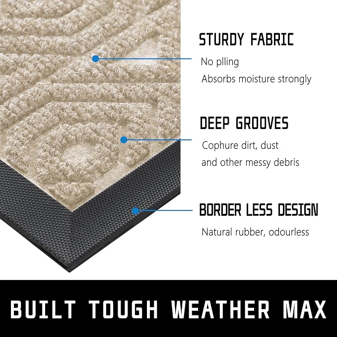 Yimobra Door Mat, Outdoor Indoor Entrance Welcome Mat, Heavy Entry Front Door - Image 4