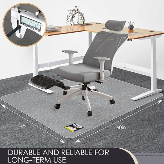 Kuyal Office Chair Mat for Carpet, 2 Pack 48x 60 Clear Heavy Duty Computer - Image 2