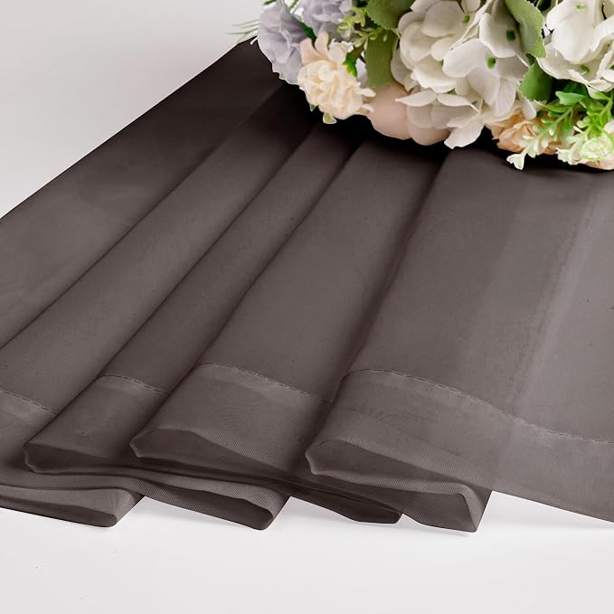 Chyhomenyc Chocolate Brown Sheer Curtains 84 Inches Long, Light Filtering Sheer - Image 7