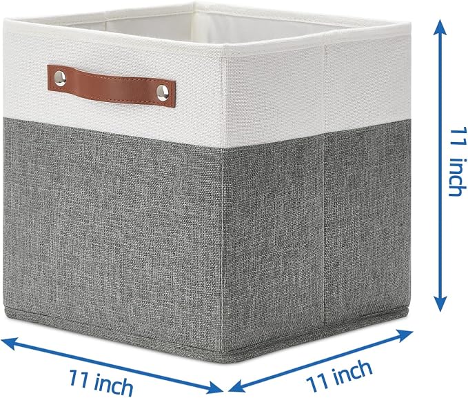 Temary Cube Storage Bins 4 Pack Storage Cubes 11×11 Fabric Storage Bins - Image 2