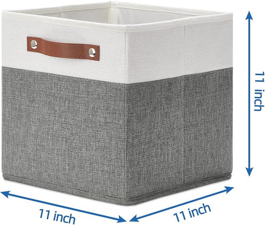 Temary Cube Storage Bins 4 Pack Storage Cubes 11×11 Fabric Storage Bins - Image 2