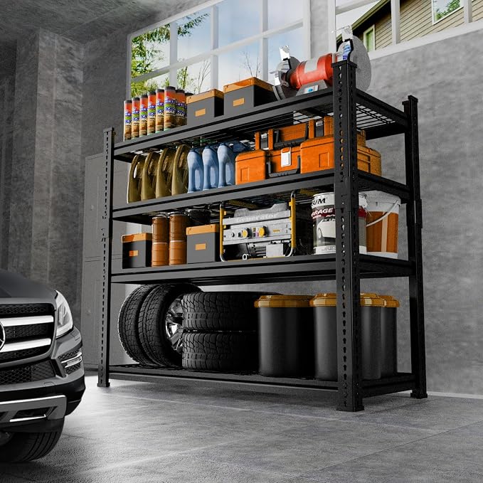 Storage Shelves Heavy Duty 3 PCS, 4-tier Adjustable Metal Industrial Utility - Image 2