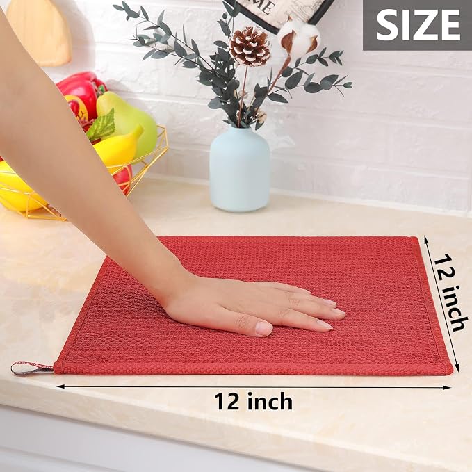 Homaxy 100% Cotton Waffle Weave Kitchen Dish Cloths, Ultra Soft Absorbent Quick - Image 5