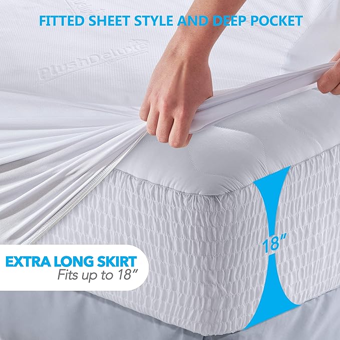 PlushDeluxe Premium Bamboo Mattress Protector – Twin Size, Waterproof, & Ultra - Image 4
