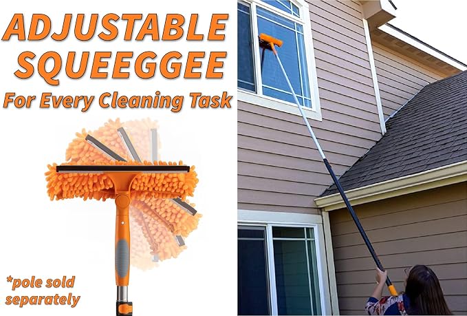Window Squeegee and Microfiber Scrubber 2-in-1 Combo // Multi-Angle Window - Image 2