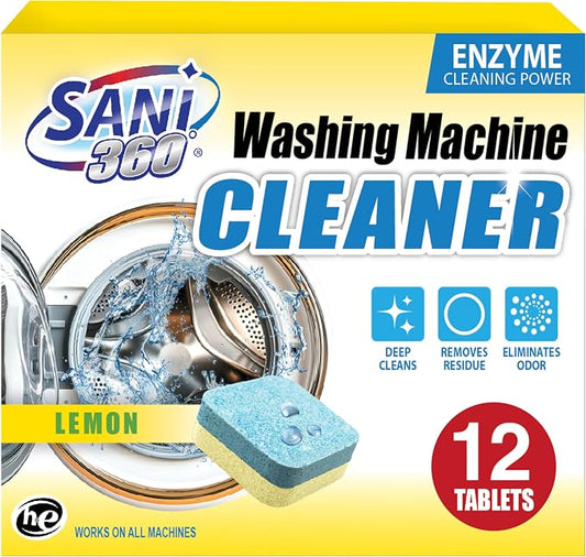 SANI 360° Washing Machine Cleaning tablets, 12 pack is Formulated by SANI360%C2%B0