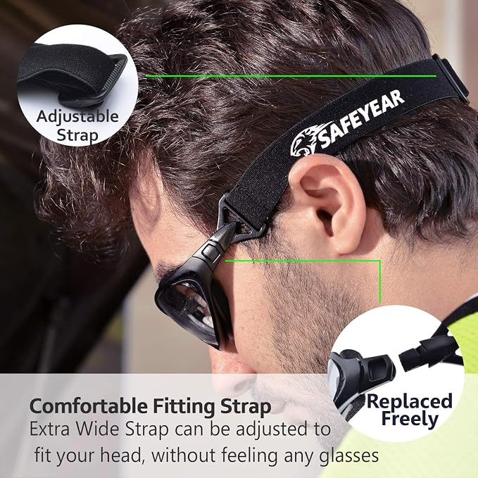 SAFEYEAR Anti Fog Safety Glasses- SG002 Clear Scratch Resistant Work Glasses - Image 4