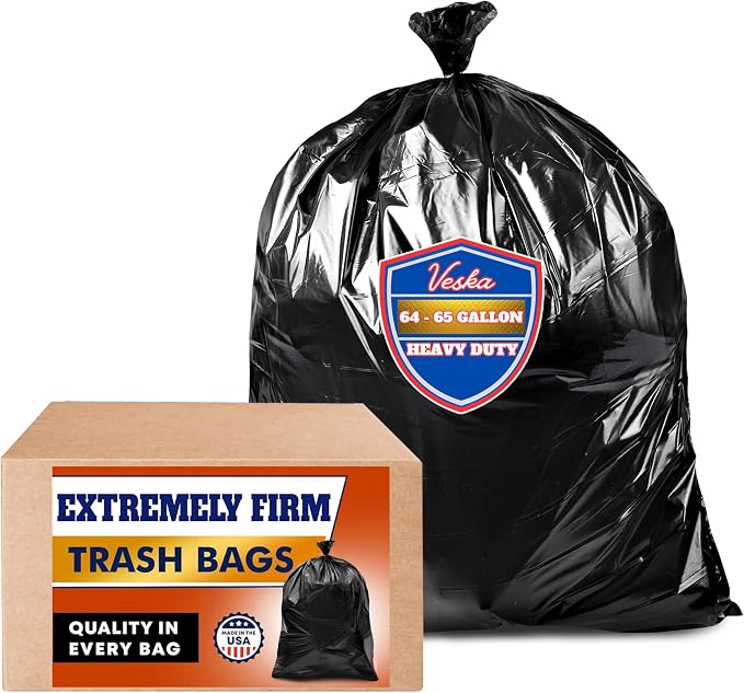 Veska 65 Gallon Trash Bags for Toter, Extra Large 64 Gallon Heavy Duty - Image 9