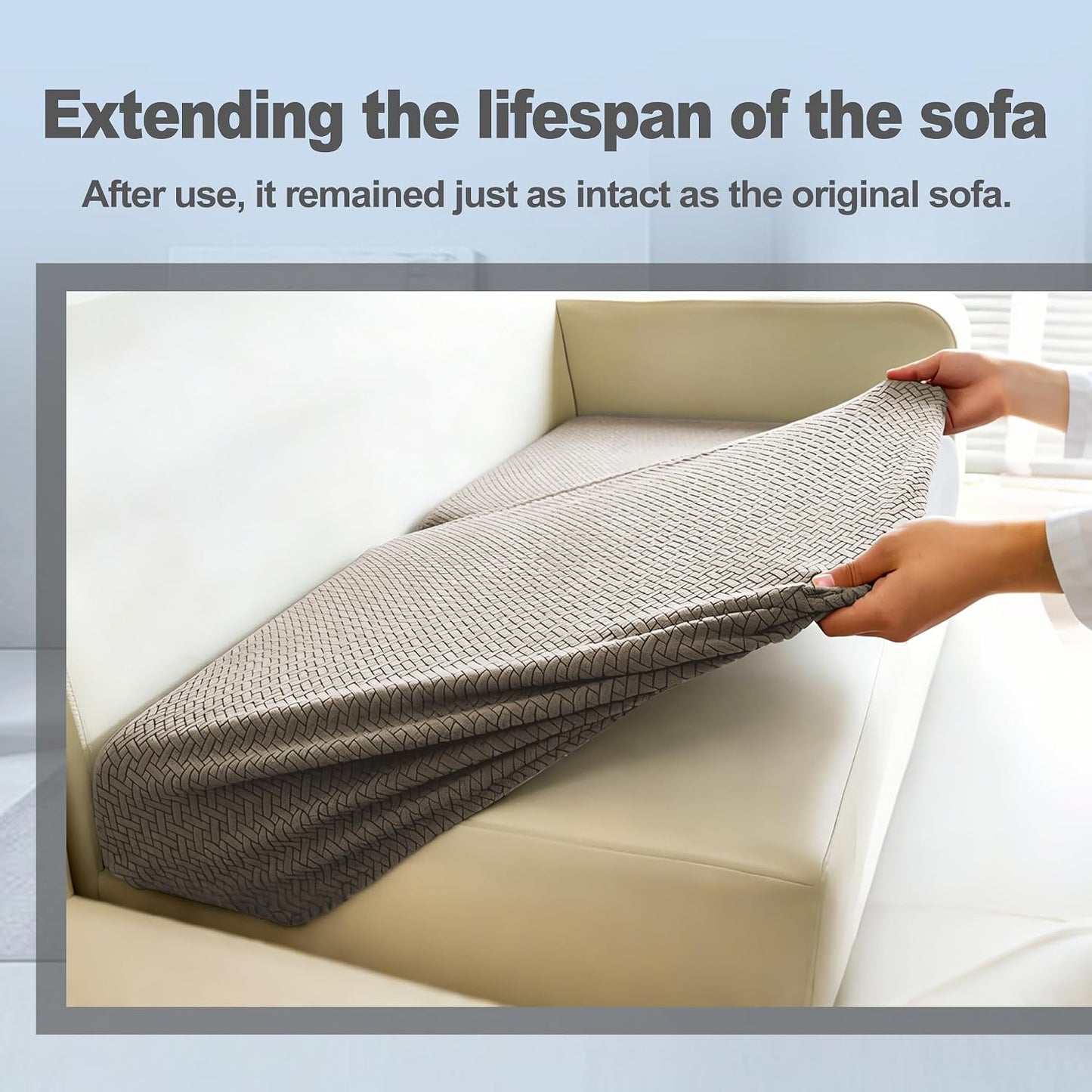 2 Piece RV Couch Covers for Sofa Bed，RV Jackknife Sofa Cover for Stretchable Backrest & Seat Covers, Non Slip Washable Furniture Slipcover for Pet Friendly
