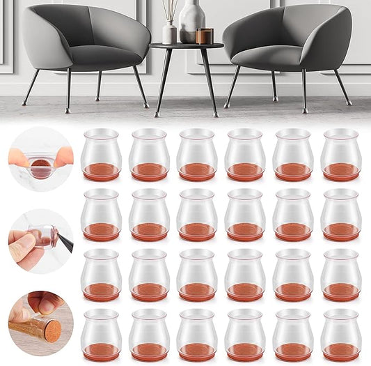 24PCS Upgraded Silicone Chair Leg Floor Protectors by Violibar